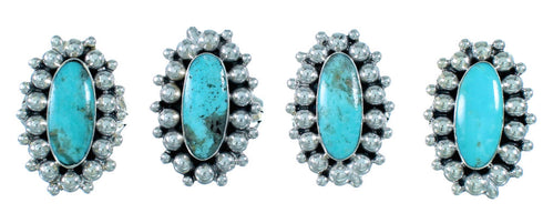 Turquoise And Sterling Silver Navajo Ring Size Size 6-3/4 RX109408